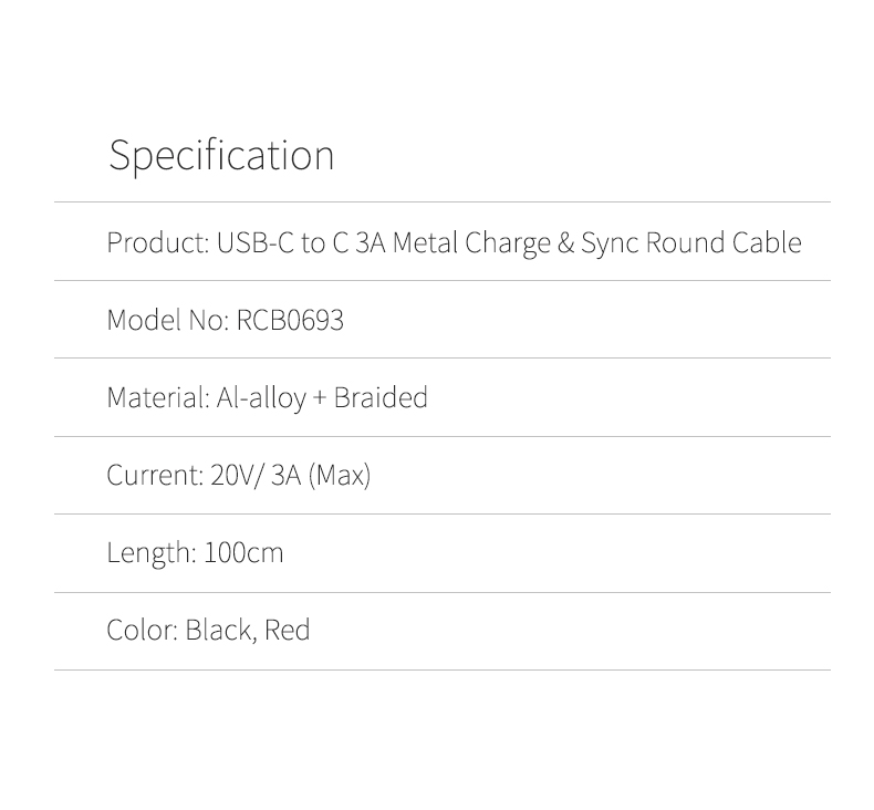 REGO Communication Sdn Bhd - Rock Space | ROCK C to C 3A Metal Round Cable