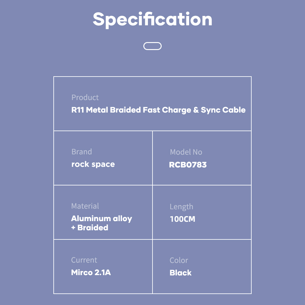 REGO Communication Sdn Bhd - Rock Space | rock space R11 Metal Lighting/Mirco/Type-C Cable