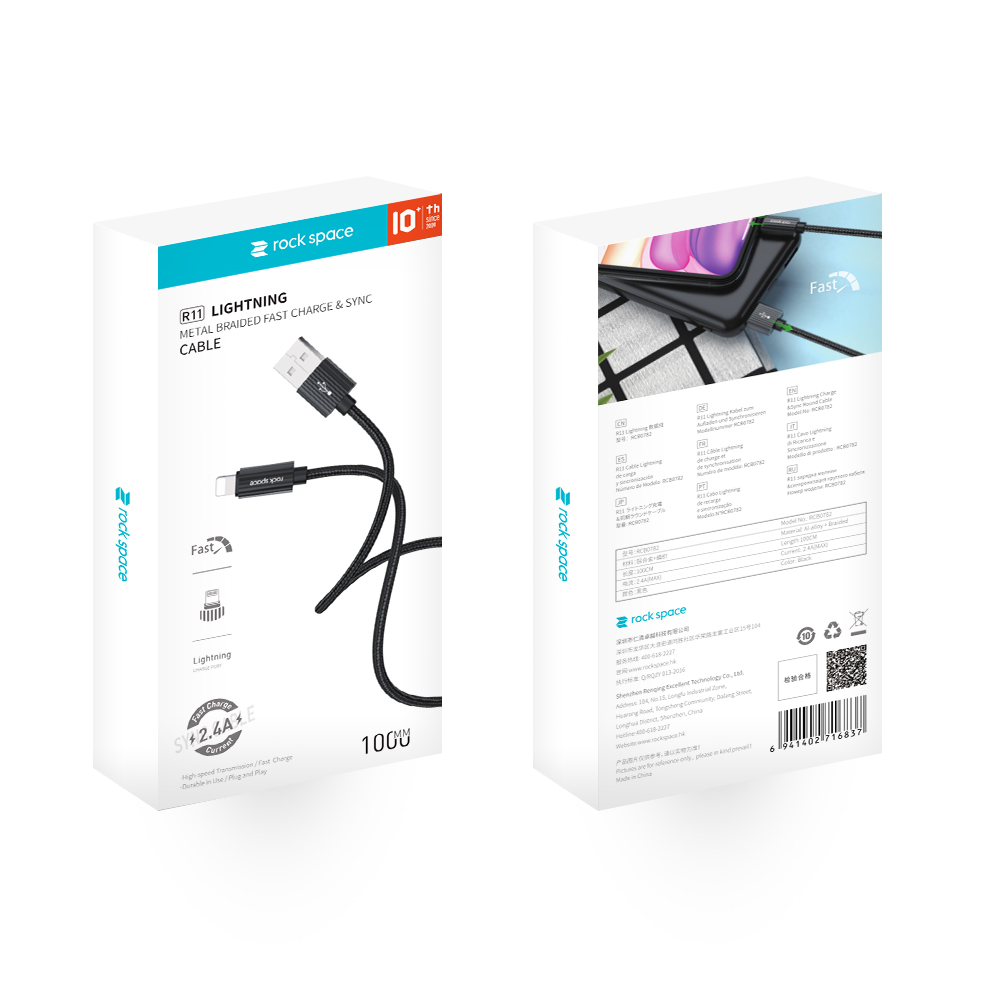 REGO Communication Sdn Bhd - Rock Space | rock space R11 Metal Lighting/Mirco/Type-C Cable