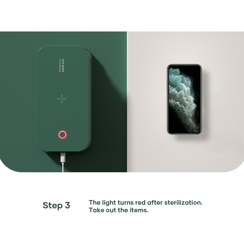 REGO Communication Sdn Bhd - Rock Space | rock space Multi-function UVC LED Sterilizer (Wireless Charging)