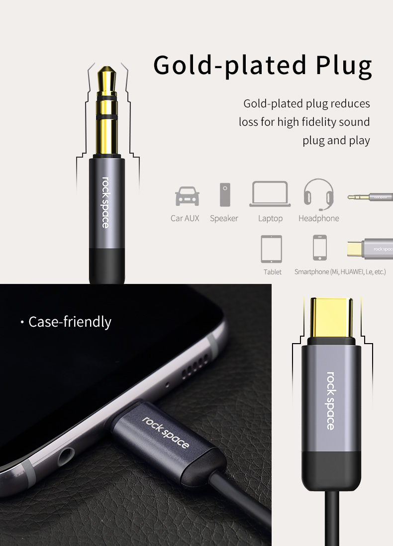 REGO Communication Sdn Bhd - Rock Space | rock space Type C to 3.5mm Audio Cable II