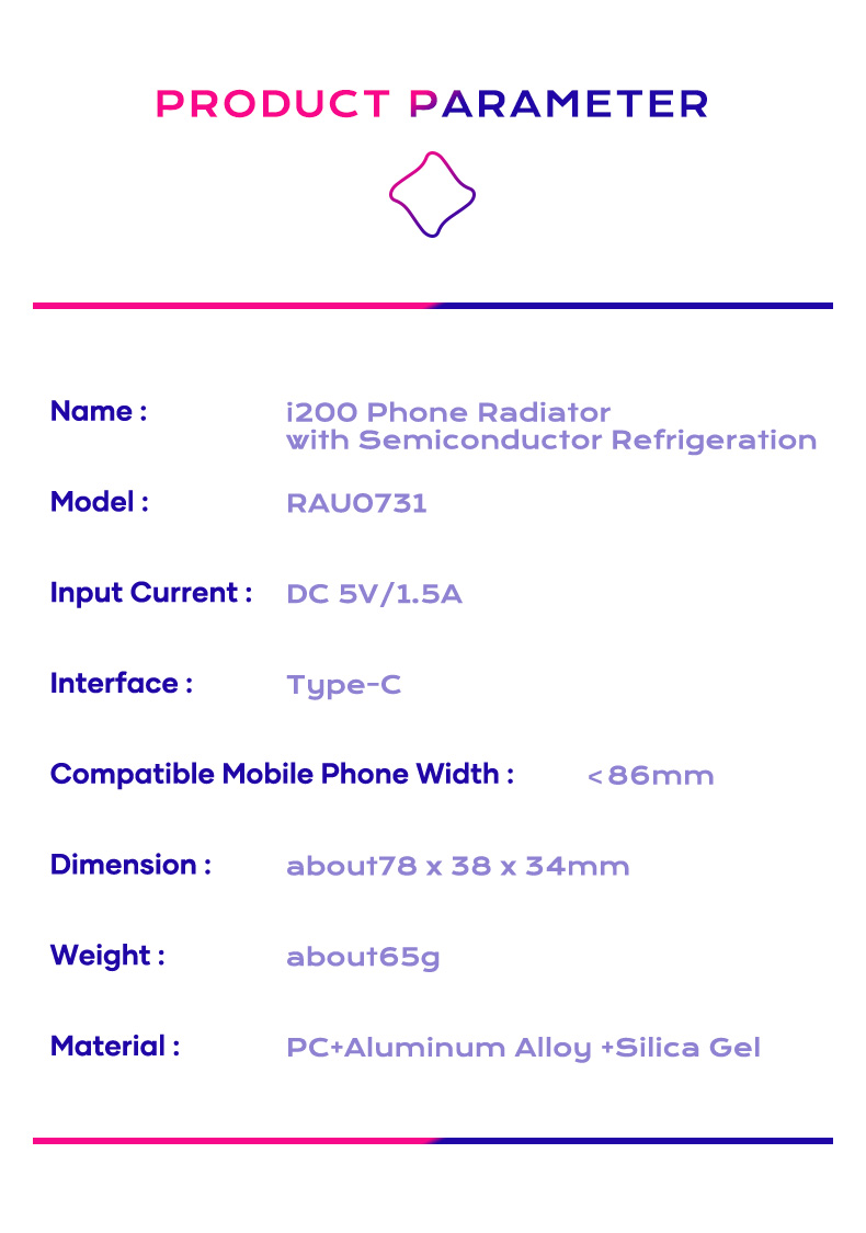 REGO Communication Sdn Bhd - Rock Space | ROCK i100 Phone Radiator with Semiconductor Refrigeration