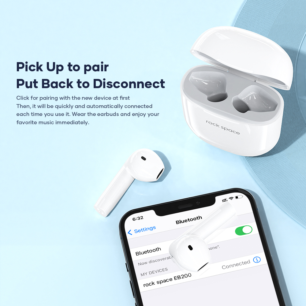 REGO Communication Sdn Bhd - Rock Space | rock space EB200 TWS Wireless Earbuds