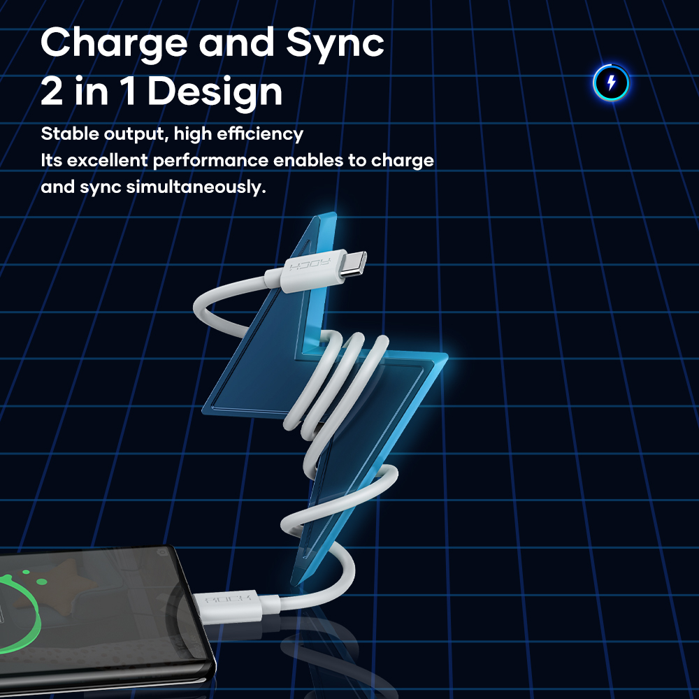 REGO Communication Sdn Bhd - Rock Space | ROCK Z6 Type C to C 3A PD Fast Charging Cable 2 Meter