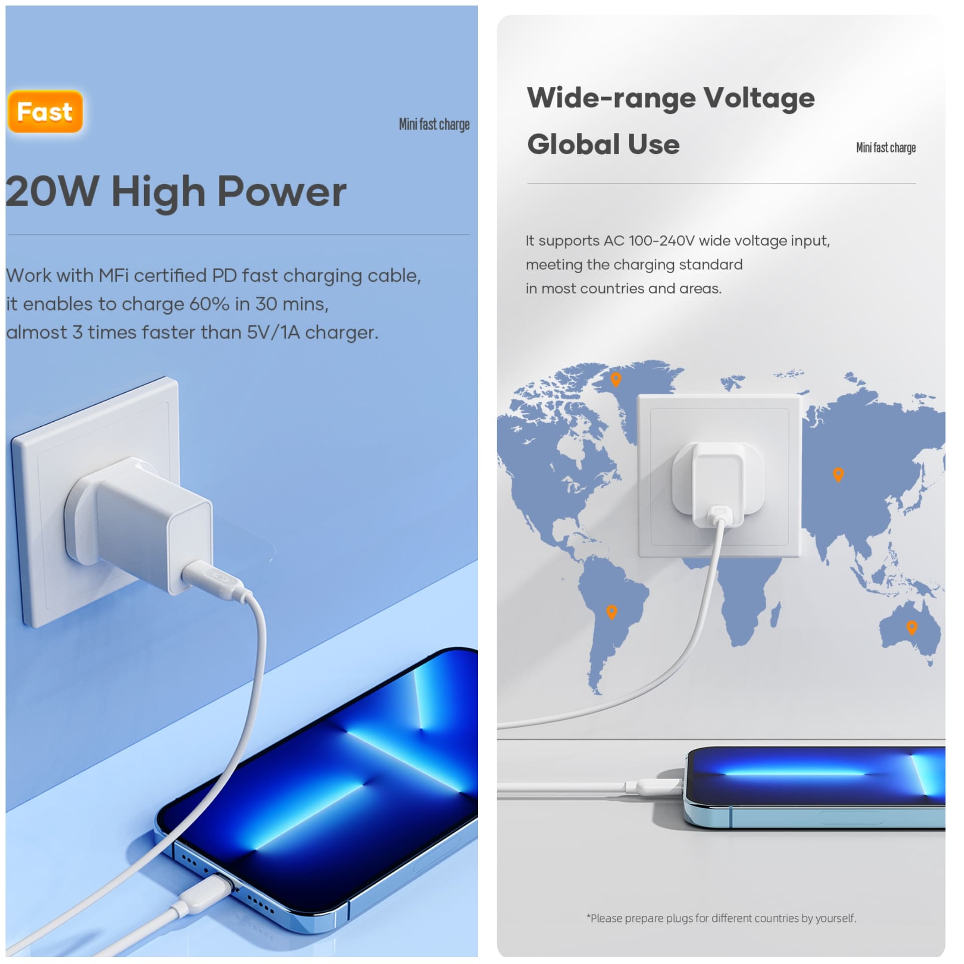 REGO Communication Sdn Bhd - Rock Space | ROCK T19 PD20W USB-C Charger (Free) Fast Charging Type-C to lightning Cable 