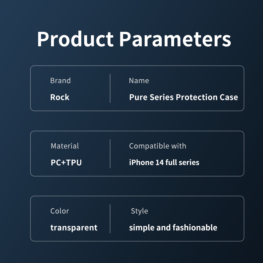 REGO Communication Sdn Bhd - Rock Space | iPhone 14/iPhone 14 Plus/iPhone 14 Pro/iPhone 14 Pro Max ROCK Pure series Protection Case