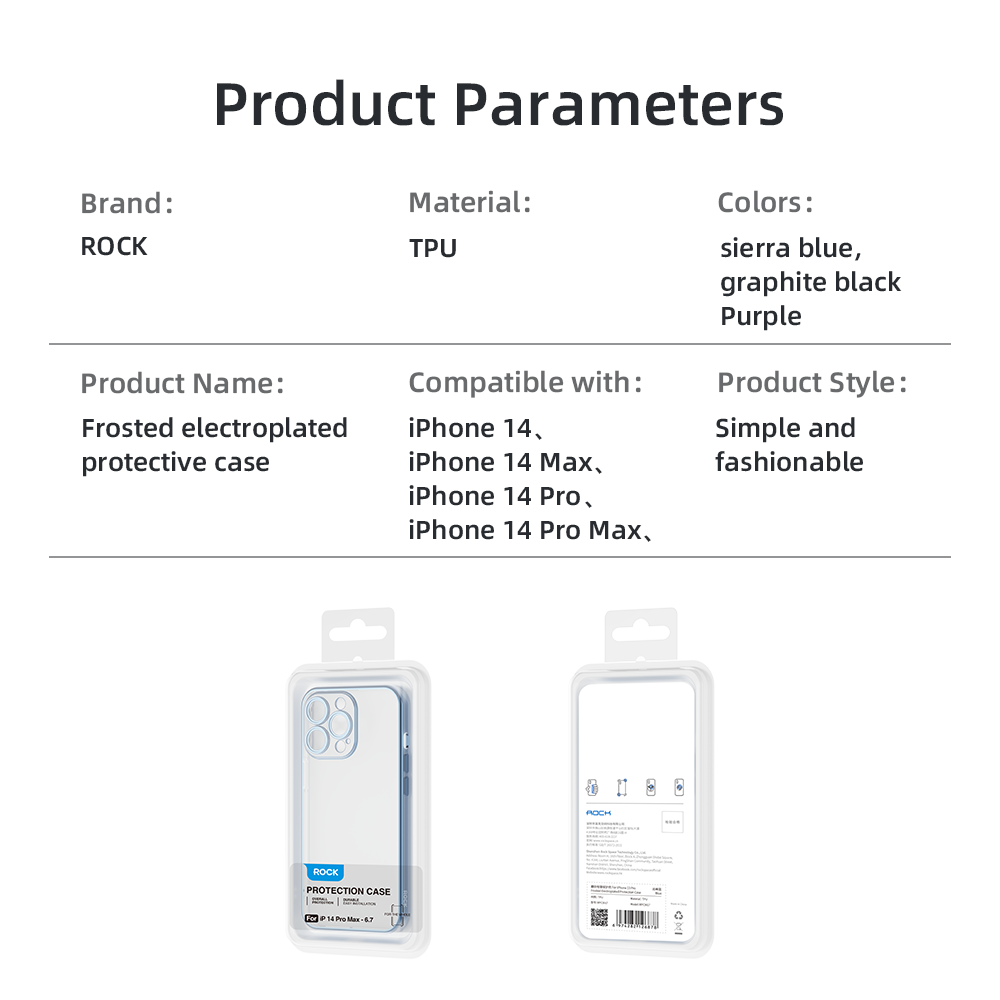 REGO Communication Sdn Bhd - Rock Space | iPhone 14/iPhone 14 Plus/iPhone 14 Pro|iPhone 14 Pro Max ROCK Frosted Electroplated Protective Case