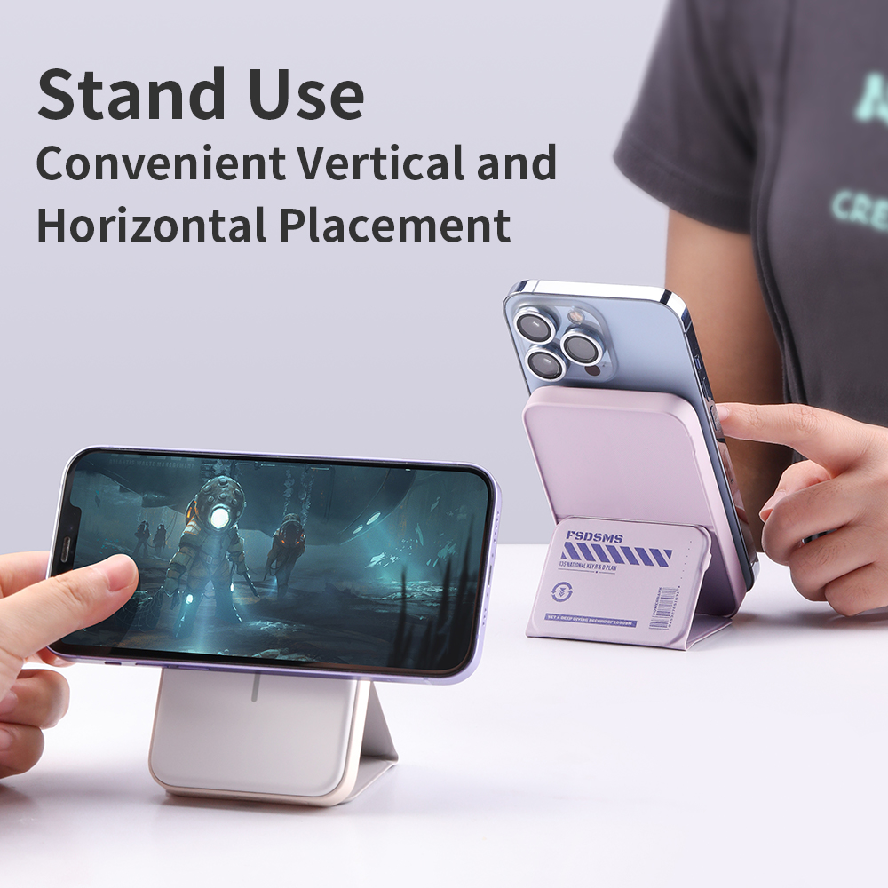 ROCK P83 Magnetic Stand Mobile 20W PD Power Bank 5000mAh (Purple)