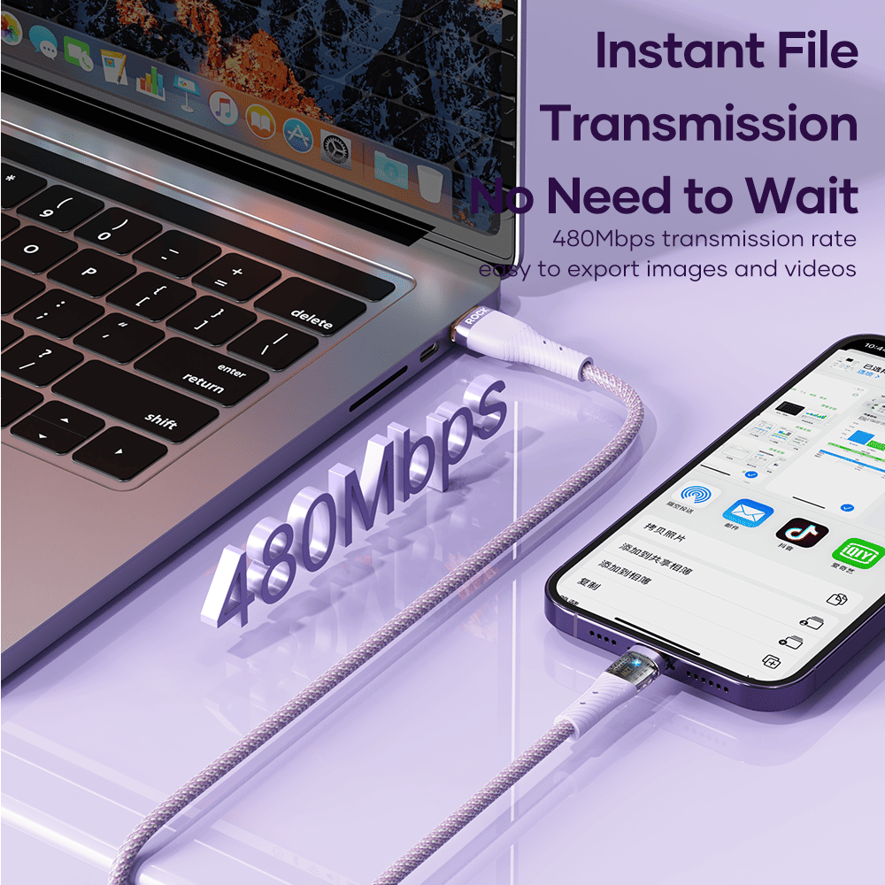 REGO Communication Sdn Bhd - Rock Space | ROCK G20 3in1 Transparent 100W Fast Charge Cable
