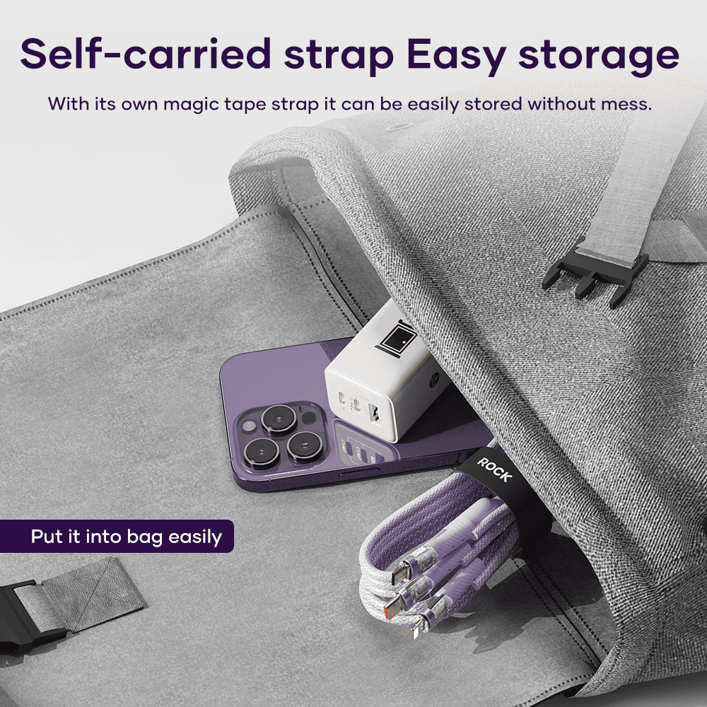 REGO Communication Sdn Bhd - Rock Space | ROCK G20 3in1 Transparent 100W Fast Charge Cable