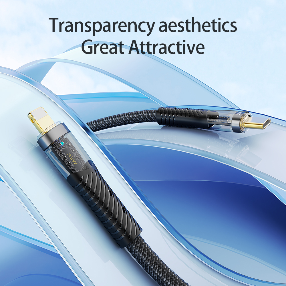 REGO Communication Sdn Bhd - Rock Space | ROCK Z21 PD Transparent Type C To iPhone Cable (33W)