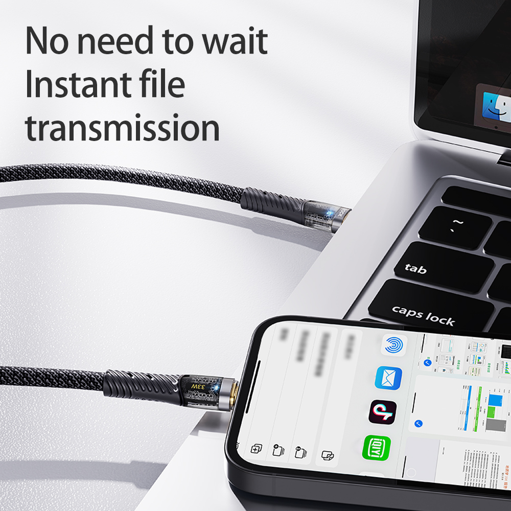REGO Communication Sdn Bhd - Rock Space | ROCK Z21 PD Transparent Type C To iPhone Cable (33W)