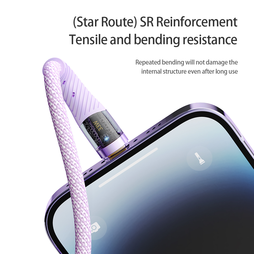 REGO Communication Sdn Bhd - Rock Space | ROCK Z21 PD Transparent Type C To iPhone Cable (33W)