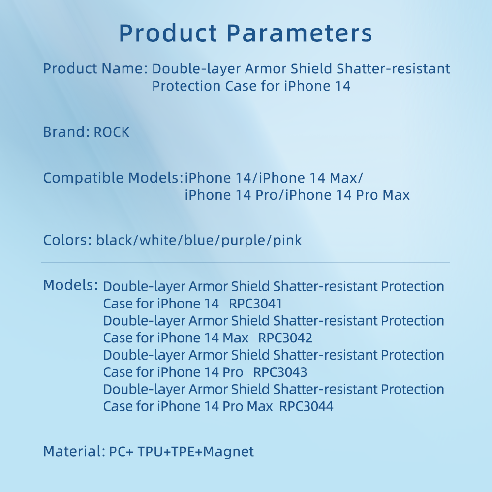 REGO Communication Sdn Bhd - Rock Space | iPhone 14/iPhone 14 Plus/iPhone14 Pro/iPhone14 Pro Max ROCK Dual-Layer Armor Shield Case