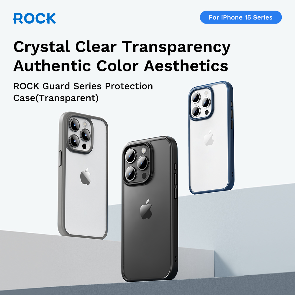 REGO Communication Sdn Bhd - Rock Space | ROCK iPhone 15 Pro & iPhone 15 Pro Max Guard Transparent Anti Drop Case