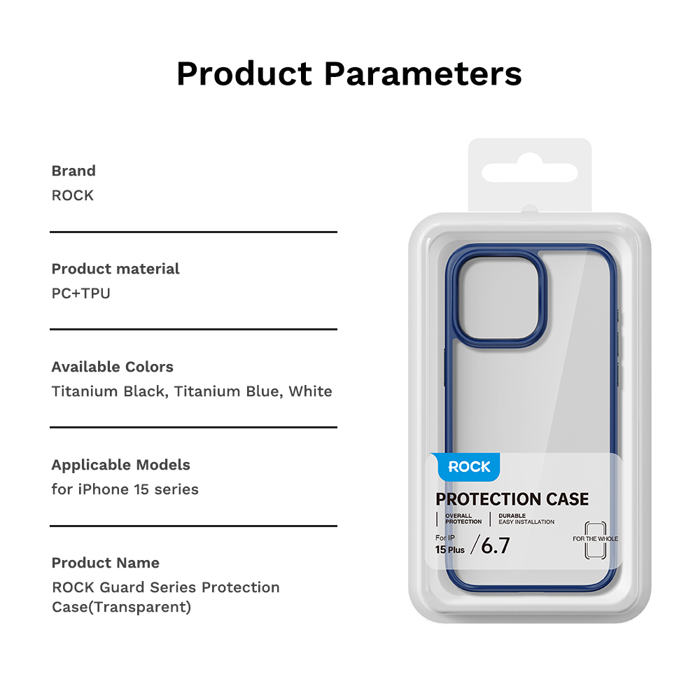 REGO Communication Sdn Bhd - Rock Space | ROCK iPhone 15 Pro & iPhone 15 Pro Max Guard Transparent Anti Drop Case
