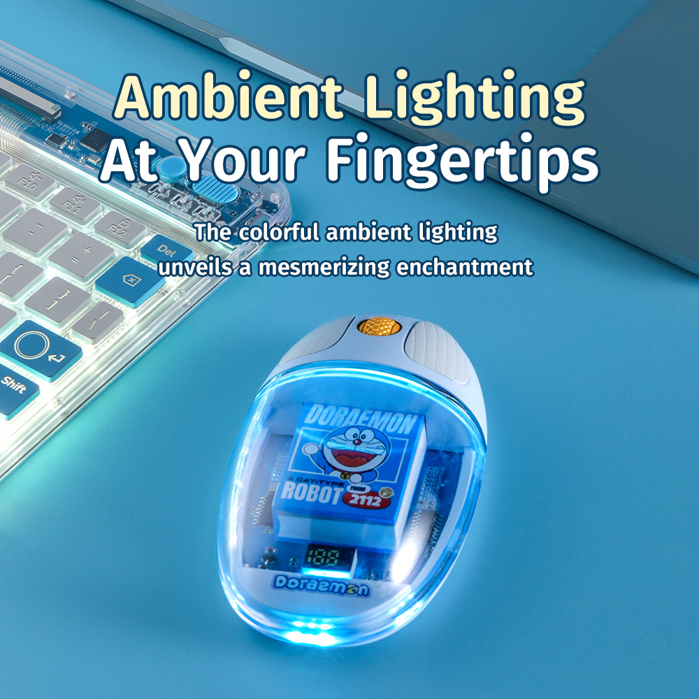 REGO Communication Sdn Bhd - Rock Space | ROCK Doraemon Comic Book Transparent Wireless Mouse