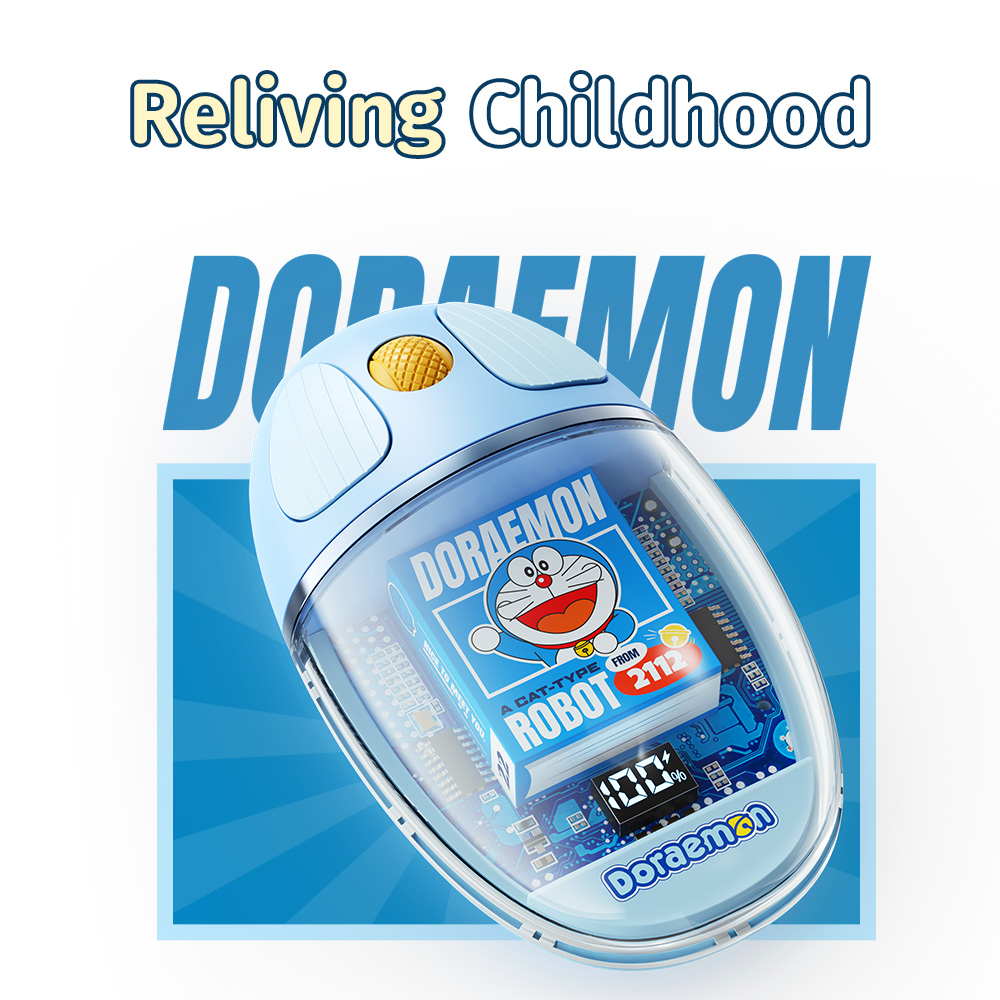 REGO Communication Sdn Bhd - Rock Space | ROCK Doraemon Comic Book Transparent Wireless Mouse