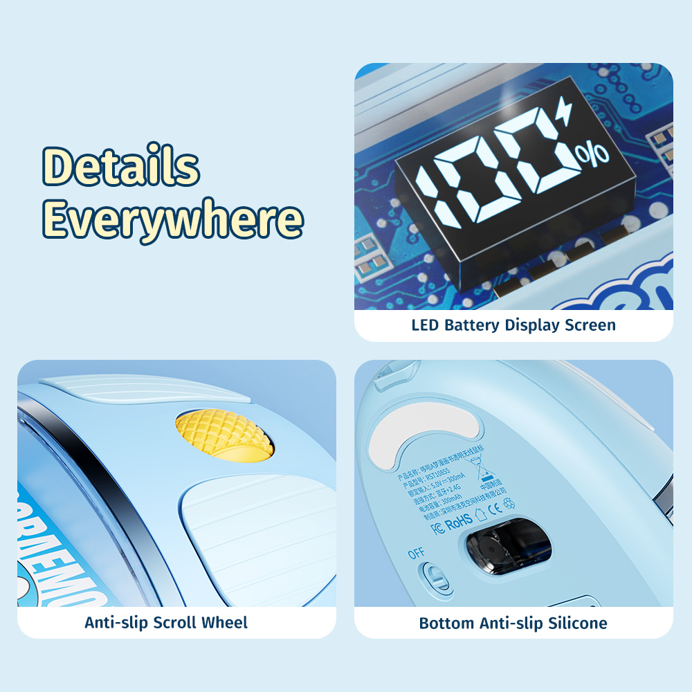 REGO Communication Sdn Bhd - Rock Space | ROCK Doraemon Comic Book Transparent Wireless Mouse