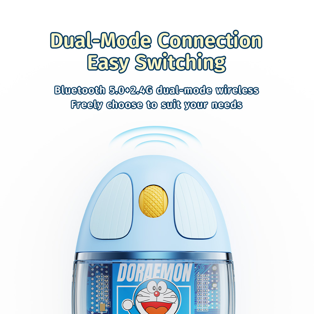 REGO Communication Sdn Bhd - Rock Space | ROCK Doraemon Comic Book Transparent Wireless Mouse