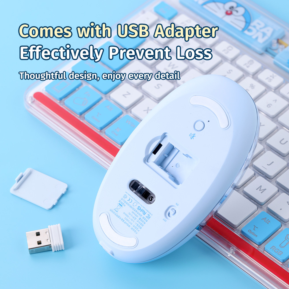 REGO Communication Sdn Bhd - Rock Space | ROCK Doraemon Comic Book Transparent Wireless Mouse