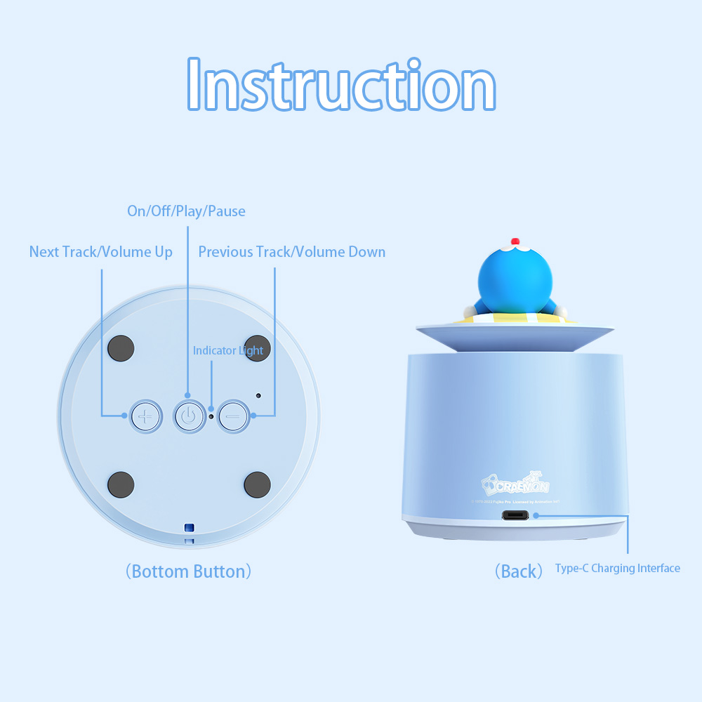 REGO Communication Sdn Bhd - Rock Space | ROCK Doraemon Bluetooth 5.1 Speaker Summer Style