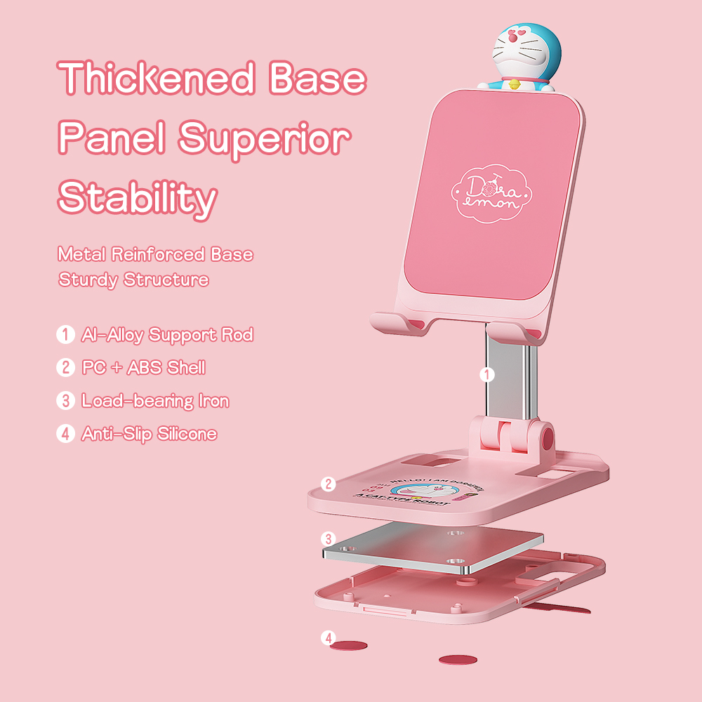 REGO Communication Sdn Bhd - Rock Space | ROCK Doraemon Desktop Foldable Phone Holder (Pink)