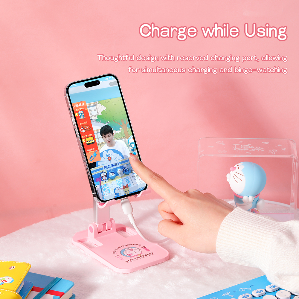 REGO Communication Sdn Bhd - Rock Space | ROCK Doraemon Desktop Foldable Phone Holder (Pink)