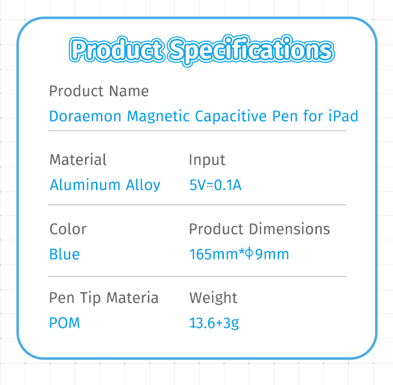 REGO Communication Sdn Bhd - Rock Space | ROCK Doraemon Magnetic Capacitive Pen for iPad