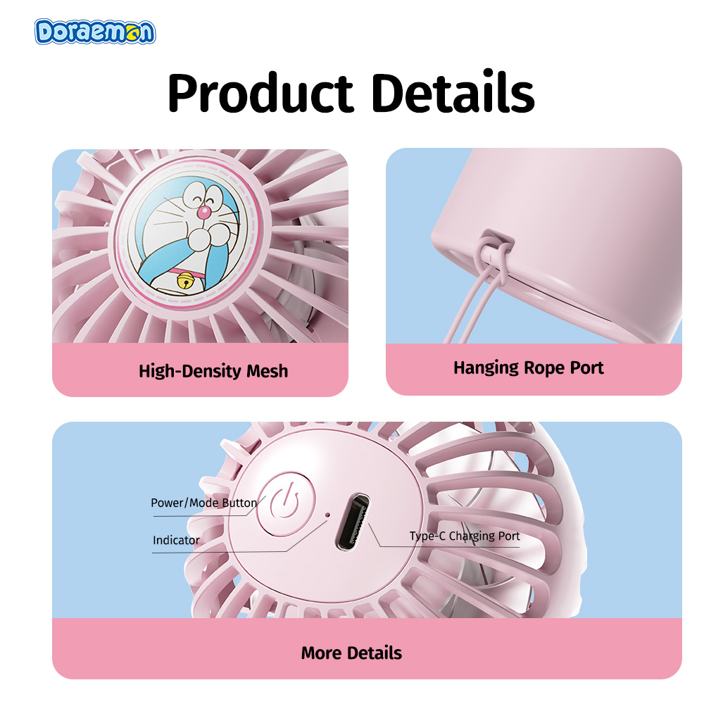 REGO Communication Sdn Bhd - Rock Space | ROCK Doraemon Air Bubble mini Handheld Fan