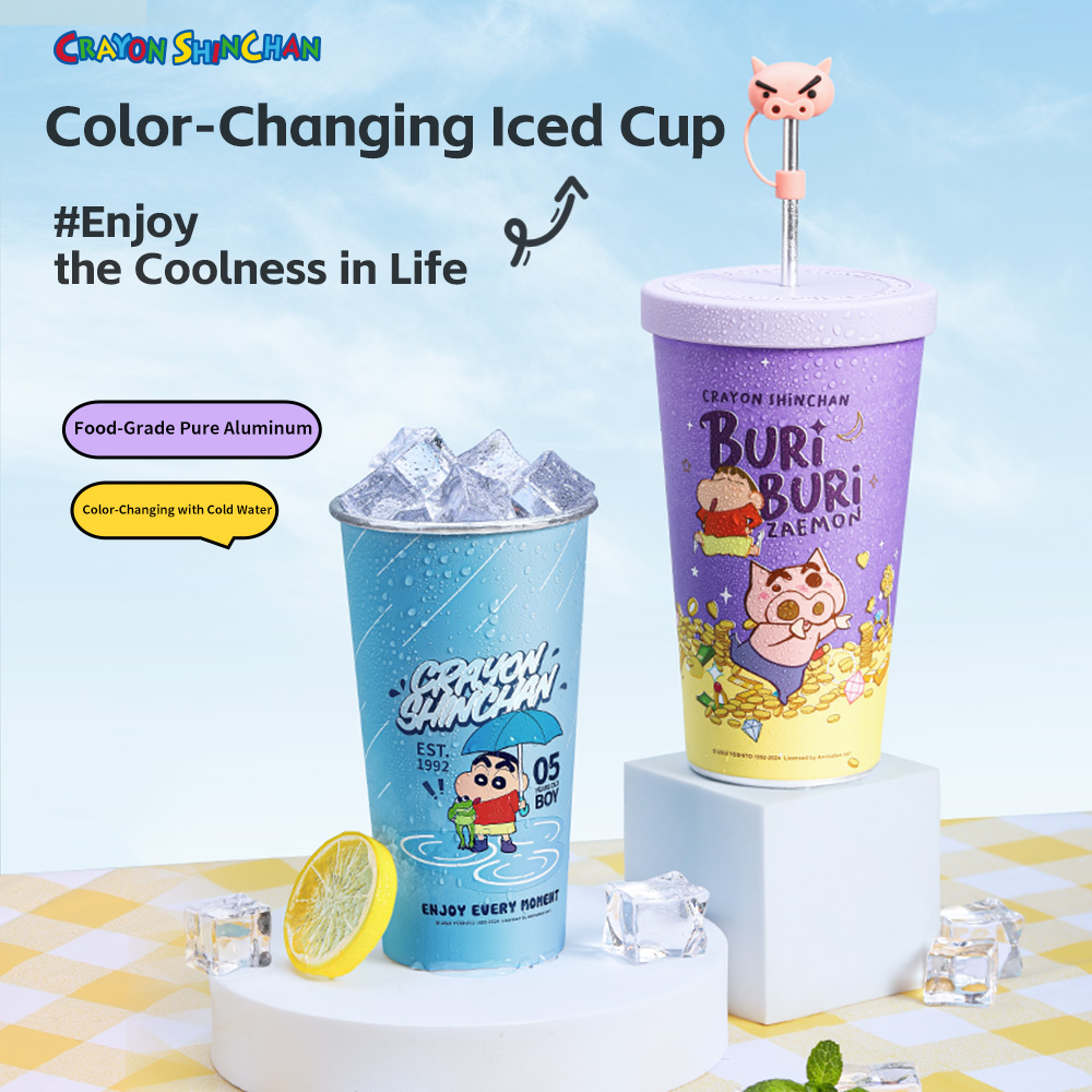 ROCK Crayon ShinChan Color Charging Iced Cup (With Lid and Straw)