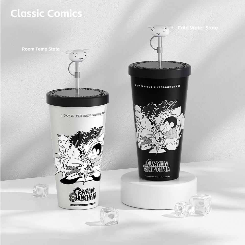 REGO Communication Sdn Bhd - Rock Space | ROCK Crayon ShinChan Color Charging Iced Cup (With Lid and Straw)