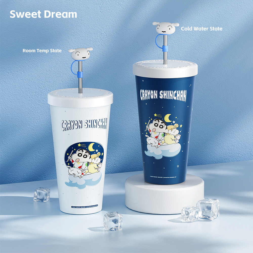 REGO Communication Sdn Bhd - Rock Space | ROCK Crayon ShinChan Color Charging Iced Cup (With Lid and Straw)