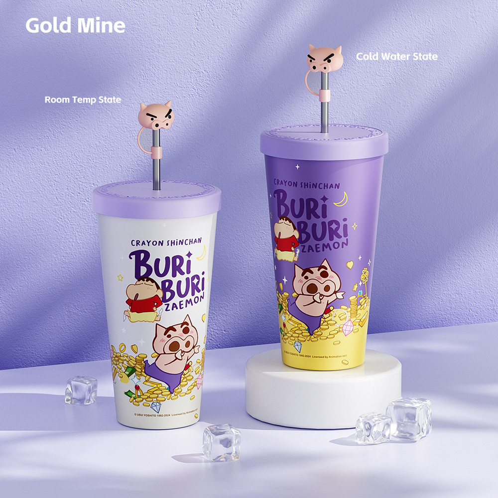 REGO Communication Sdn Bhd - Rock Space | ROCK Crayon ShinChan Color Charging Iced Cup (With Lid and Straw)