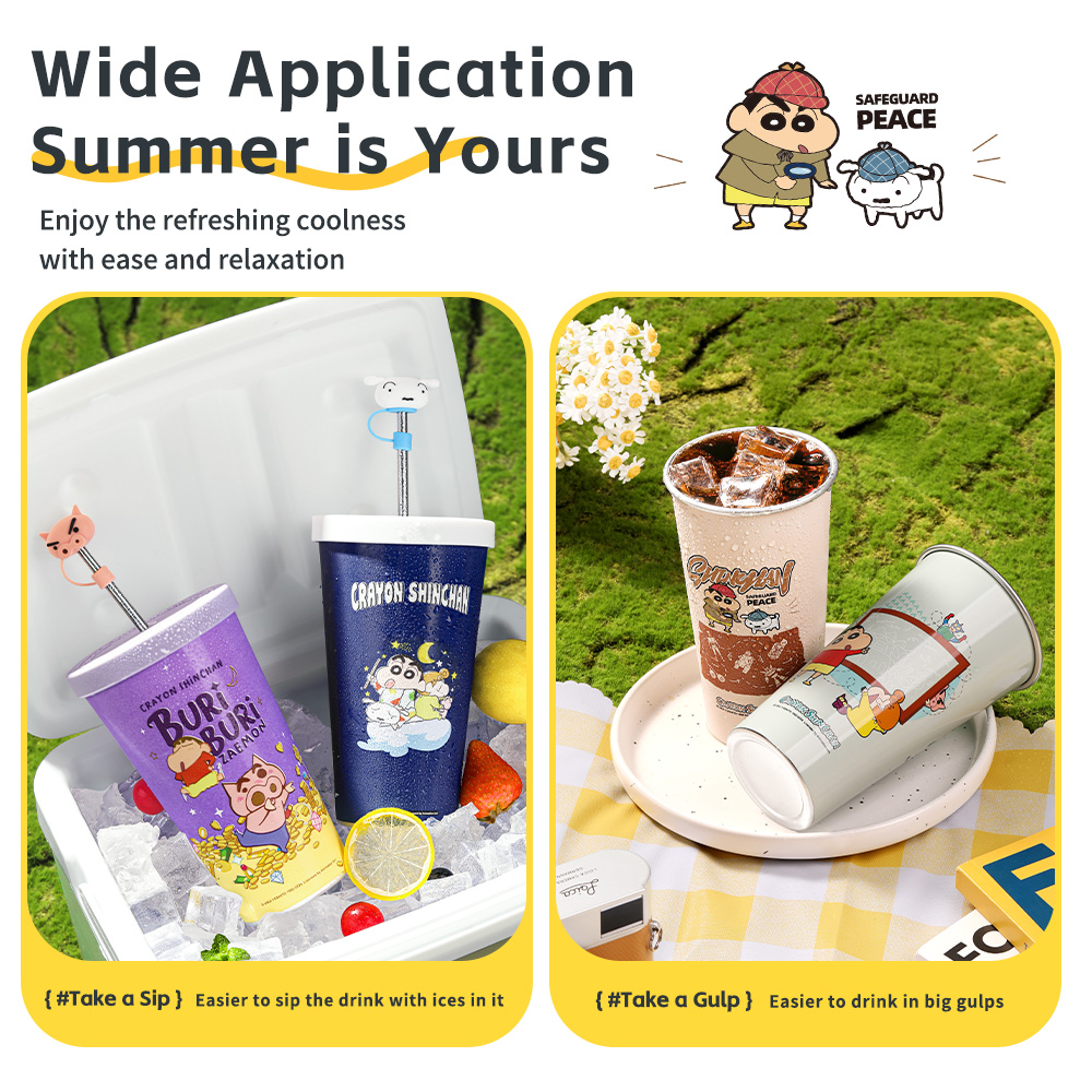 REGO Communication Sdn Bhd - Rock Space | ROCK Crayon ShinChan Color Charging Iced Cup (With Lid and Straw)