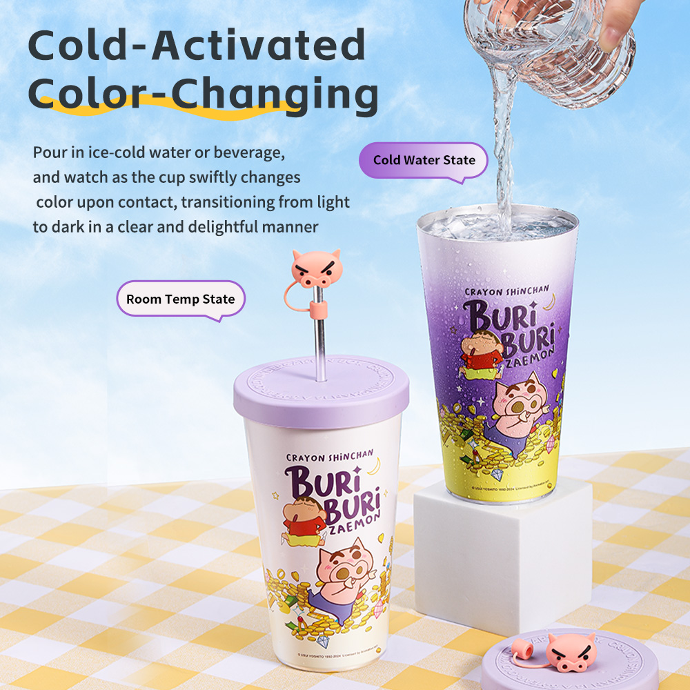 REGO Communication Sdn Bhd - Rock Space | ROCK Crayon ShinChan Color Charging Iced Cup (With Lid and Straw)