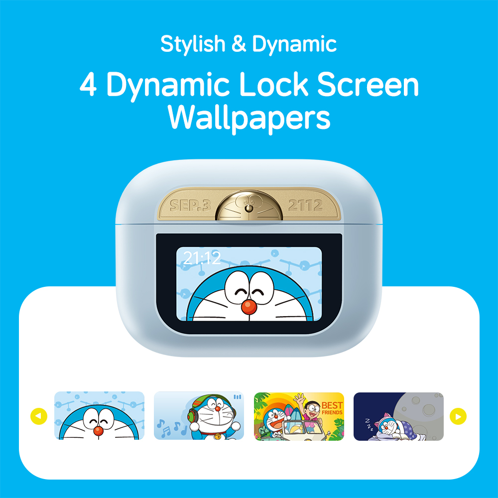 REGO Communication Sdn Bhd - Rock Space | ROCK Doraemon A5 Pro Smart Touch Screen ANC TWS Bluetooth Earphones