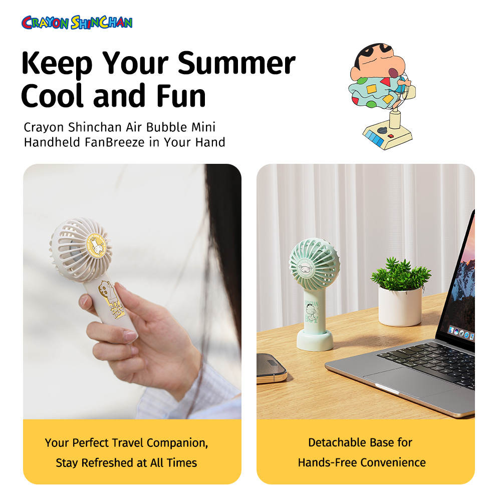 REGO Communication Sdn Bhd - Rock Space | ROCK Crayon ShinChan Air Bubble Mini Handheld Fan