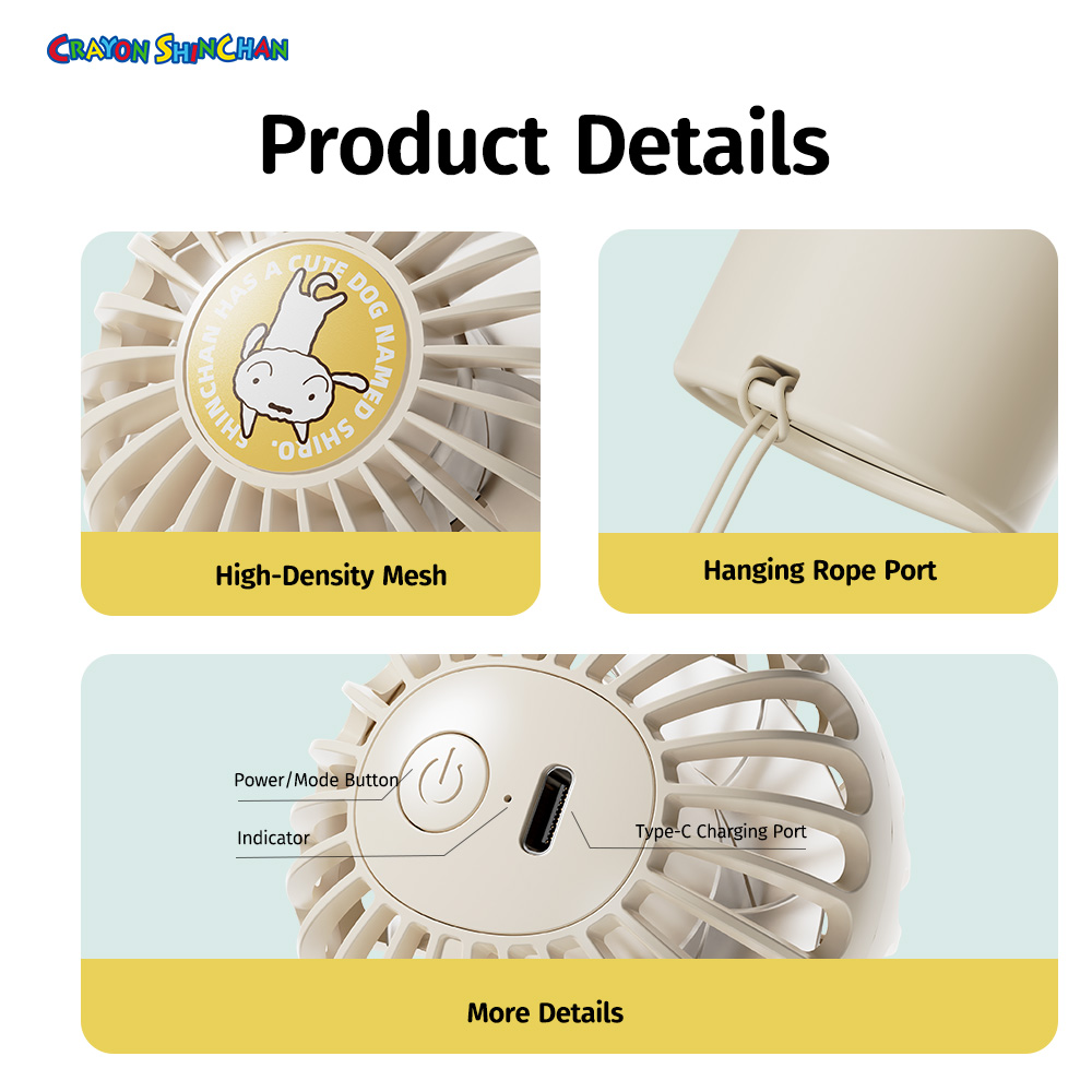 REGO Communication Sdn Bhd - Rock Space | ROCK Crayon ShinChan Air Bubble Mini Handheld Fan
