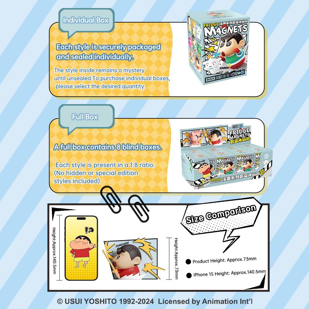 REGO Communication Sdn Bhd - Rock Space | ROCK Caryon ShinChan Comic series Fridge Magnets Blind Box
