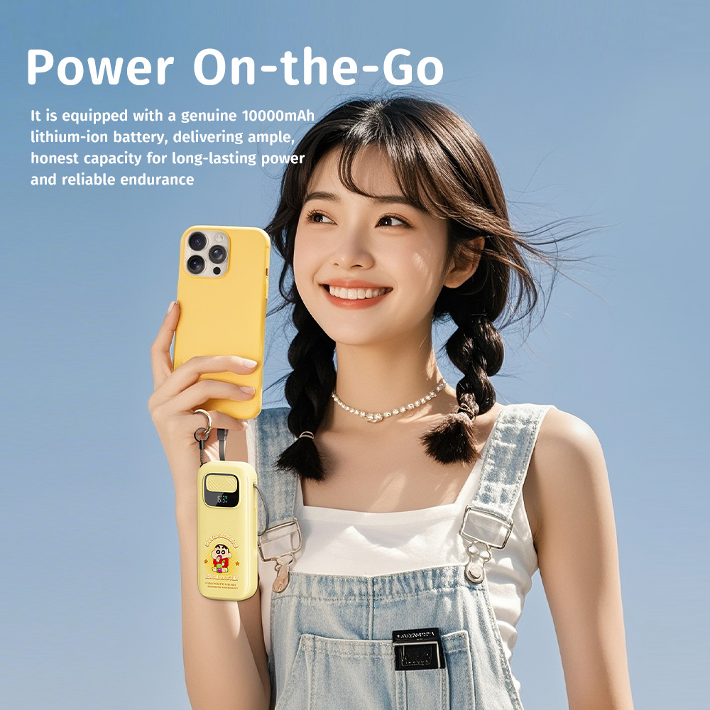 REGO Communication Sdn Bhd - Rock Space | ROCK Crayon ShinChan P56 PD Fast Charge Power Bank with Type C Retractable Cable (10000mAh)