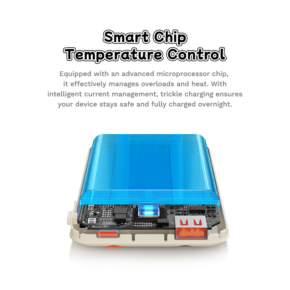 REGO Communication Sdn Bhd - Rock Space | ROCK Crayon ShinChan P95 10000mAh PD 22.5W Fast Charging Power Bank with Built-in Cables