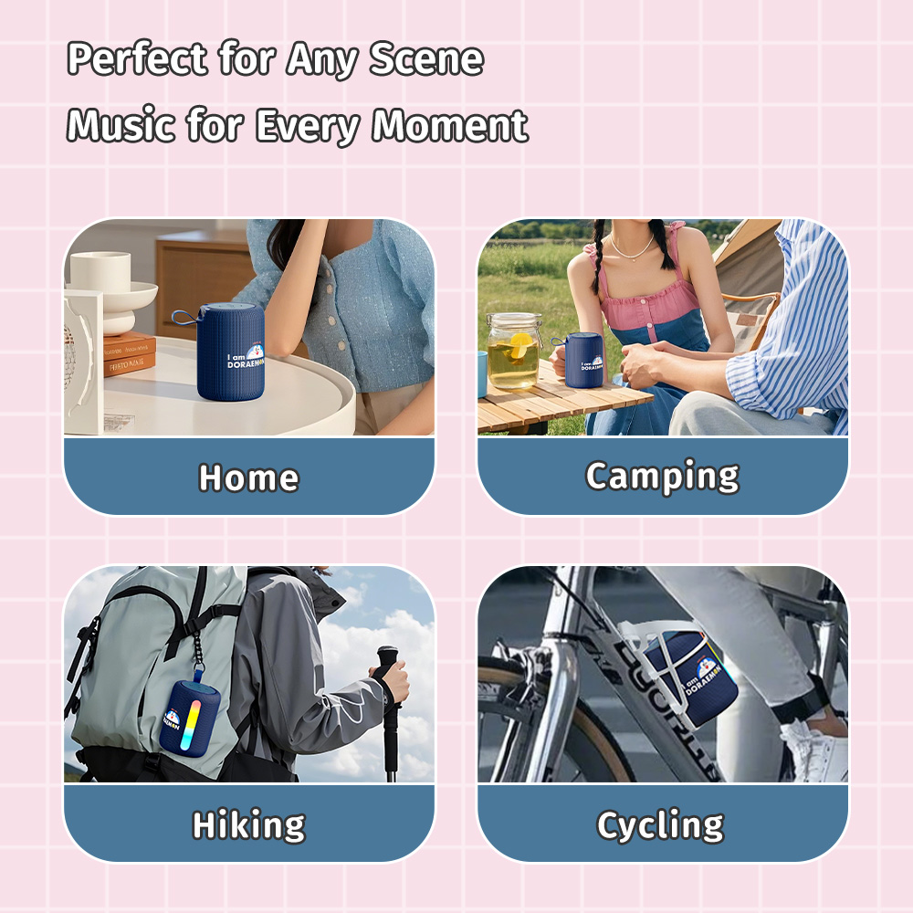 REGO Communication Sdn Bhd - Rock Space | ROCK Doraemon S56 Fabric Mesh Portable Bluetooth Speaker with Light