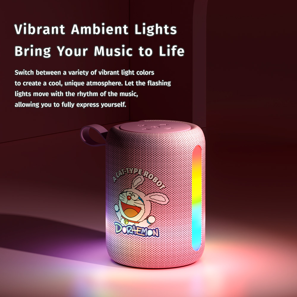 REGO Communication Sdn Bhd - Rock Space | ROCK Doraemon S56 Fabric Mesh Portable Bluetooth Speaker with Light