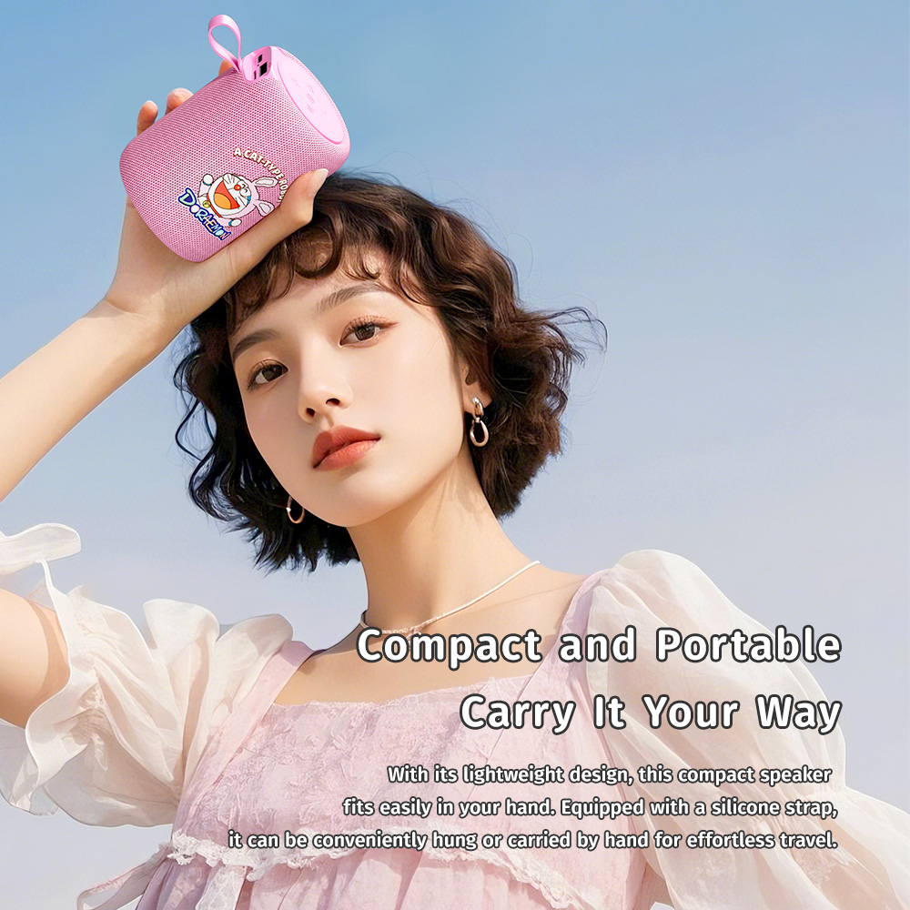 REGO Communication Sdn Bhd - Rock Space | ROCK Doraemon S56 Fabric Mesh Portable Bluetooth Speaker with Light