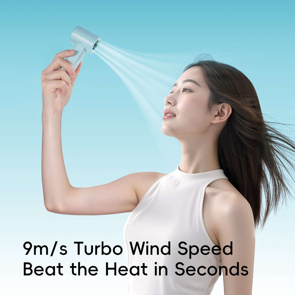 REGO Communication Sdn Bhd - Rock Space | ROCK Crayon ShinChan Mini Handheld High-Speed Air Duct Turbo Fan with Digital Display