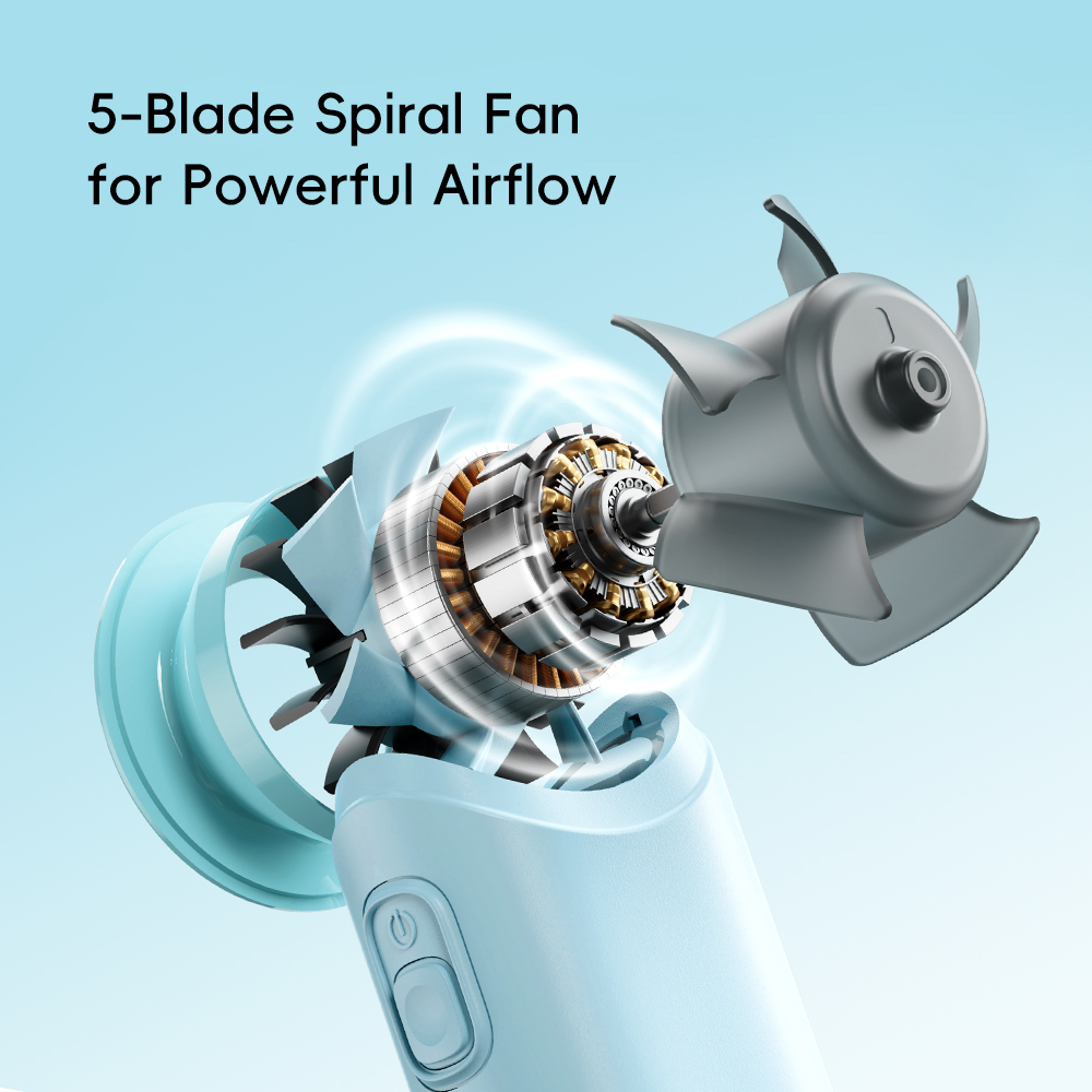 REGO Communication Sdn Bhd - Rock Space | ROCK Crayon ShinChan Mini Handheld High-Speed Air Duct Turbo Fan with Digital Display