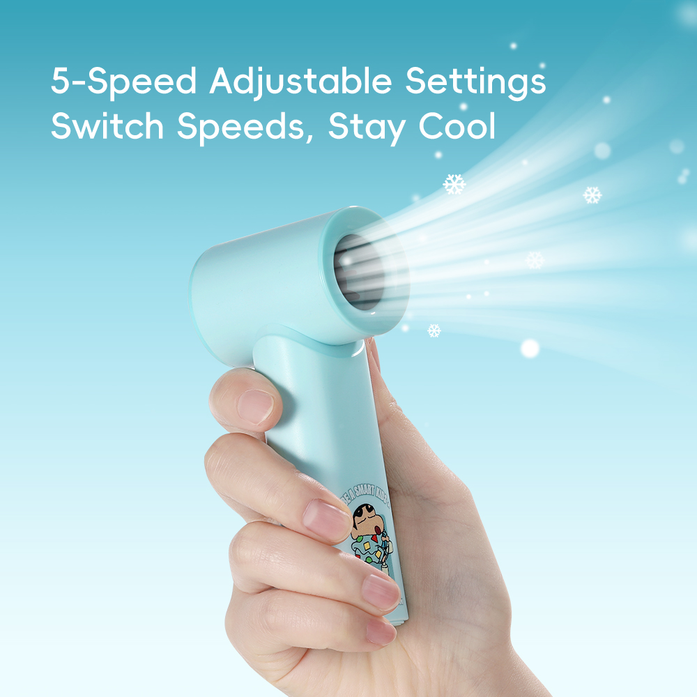 REGO Communication Sdn Bhd - Rock Space | ROCK Crayon ShinChan Mini Handheld High-Speed Air Duct Turbo Fan with Digital Display