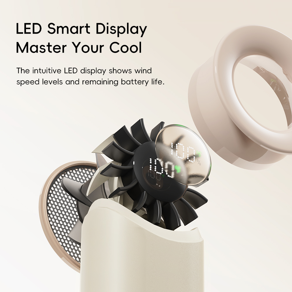 REGO Communication Sdn Bhd - Rock Space | ROCK Mini Handheld Air Duct High-Speed Turbo Fan with Digital Display