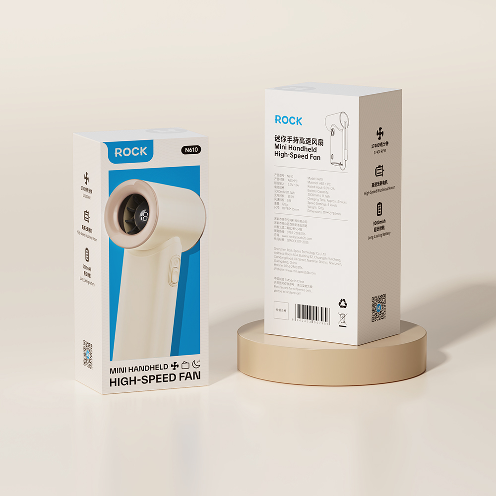 REGO Communication Sdn Bhd - Rock Space | ROCK Mini Handheld Air Duct High-Speed Turbo Fan with Digital Display